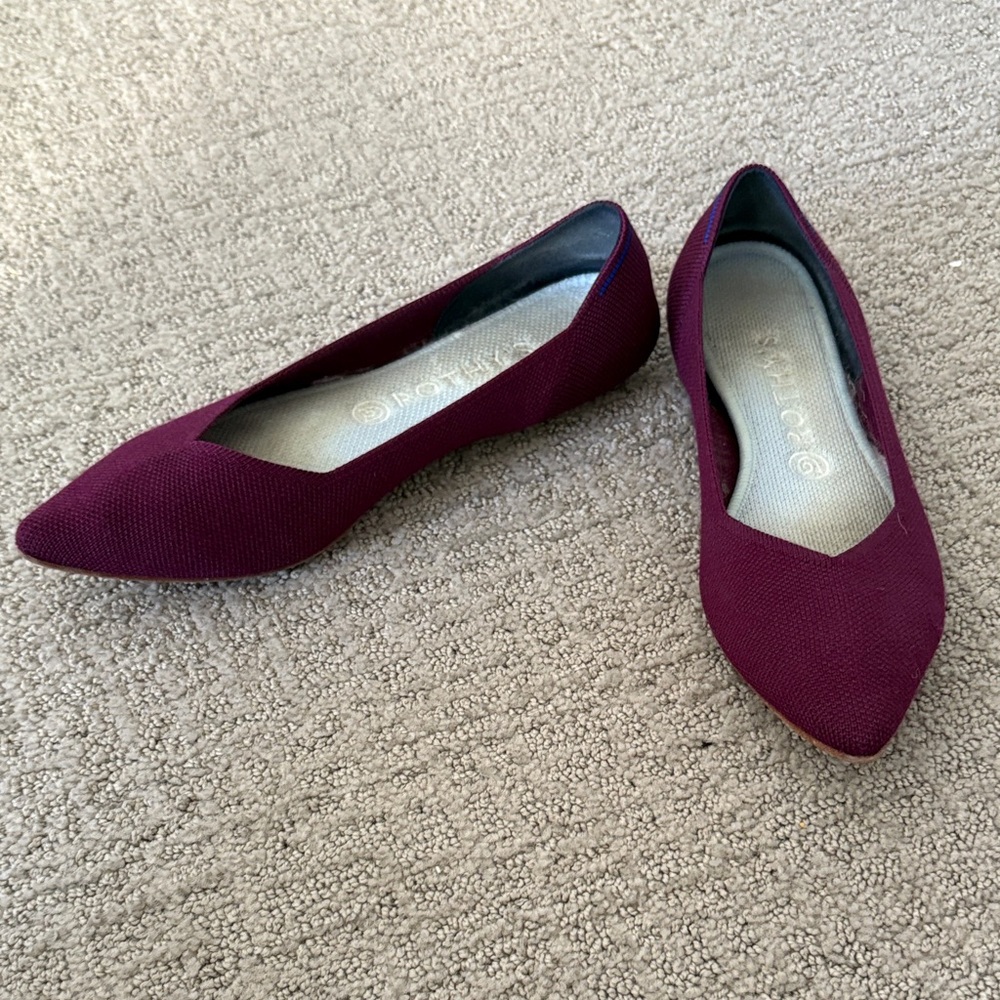 Rothy's purple burgundy size 9 the Point Pointed Flats